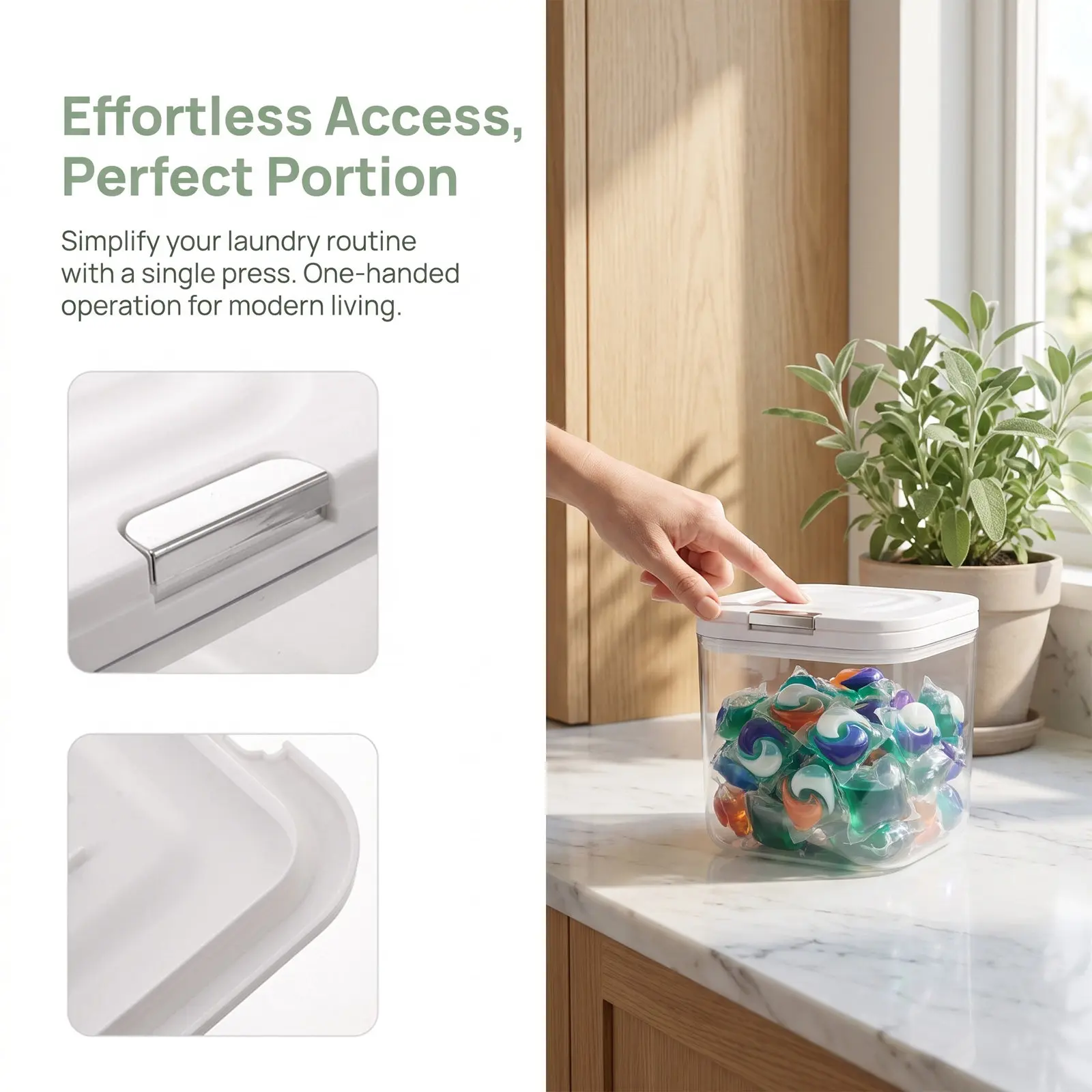 Laundry Detergent Capsule Storage Box Transparent Organizer Container Large Capacity Portable for Bathroom Kitchen Use