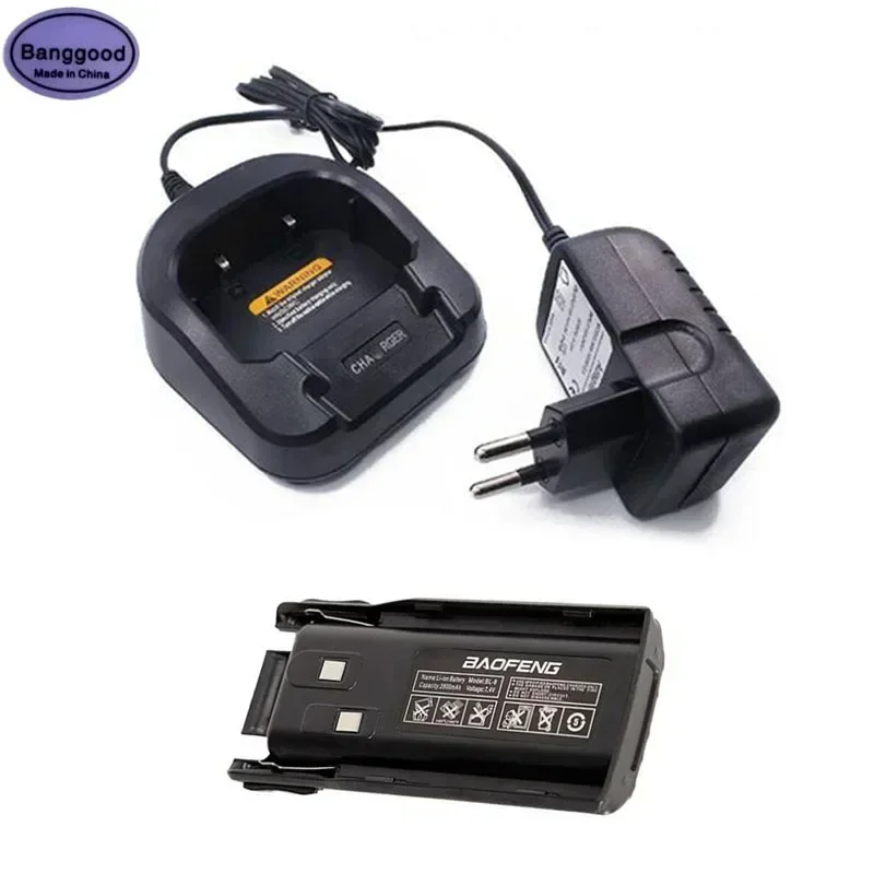 

Set CH-8 Dock Charger + BL-8 7.4V 3800mAh Li-ion Battery for Baofeng BF-UV82 UV-82 UV-82HX UV-82HP UV-82L UV82 Walkie Talkie