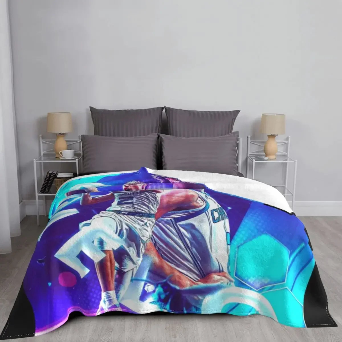 LaMelo Ball 2 Basketball Throw Blanket Multi-Purpose Plaid on the sofa Blankets