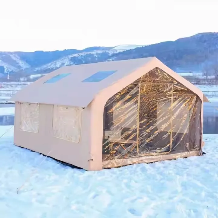 

10-Person Large Inflatable Waterproof Cabin Tent Oxford Canvas Fabric Automatic One Bedroom Summer Outdoor Camping Hiking