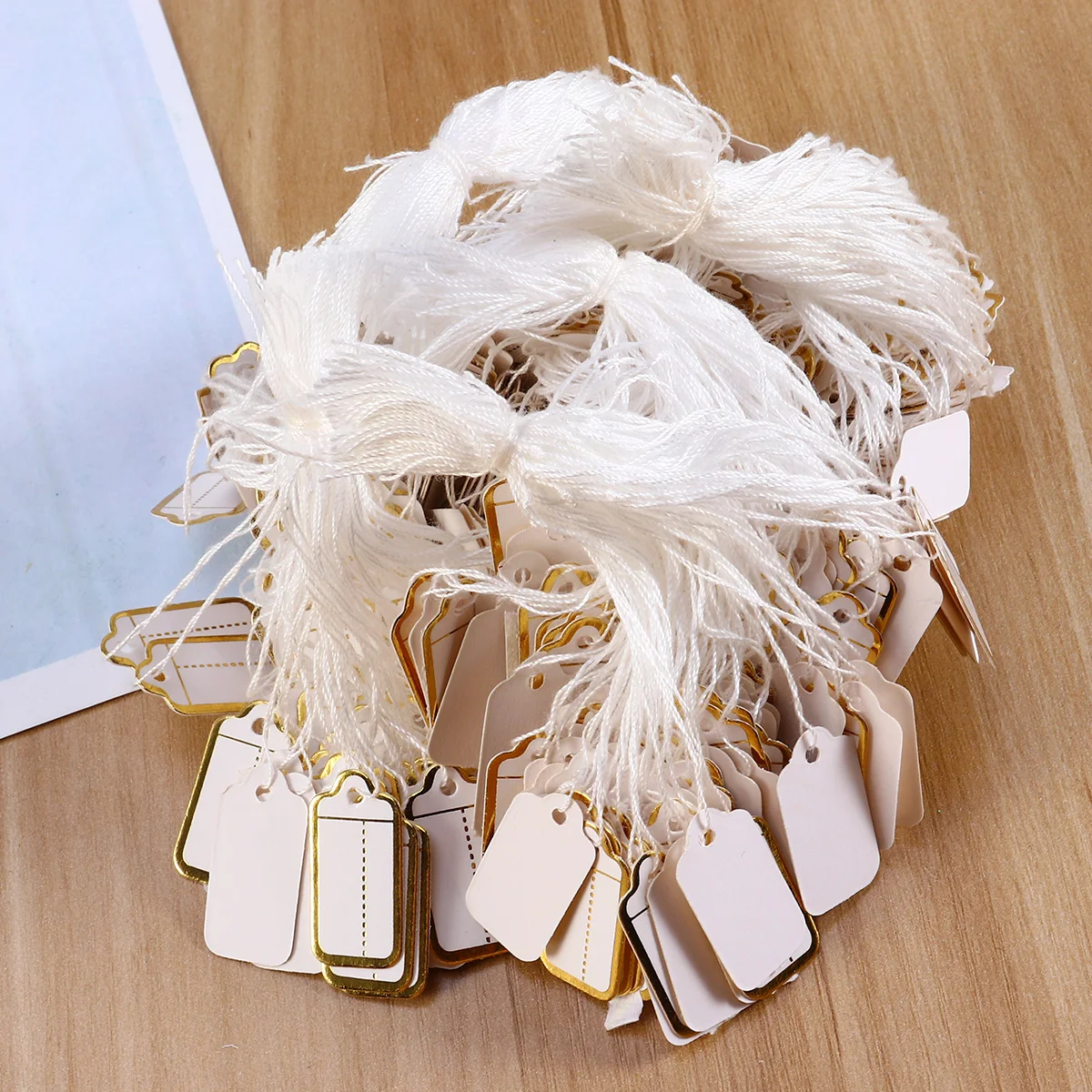 500pcs Golden Side Hanging Price Label Tags for Gift Jewelry Sale Display jewelry price tag jewelry price label