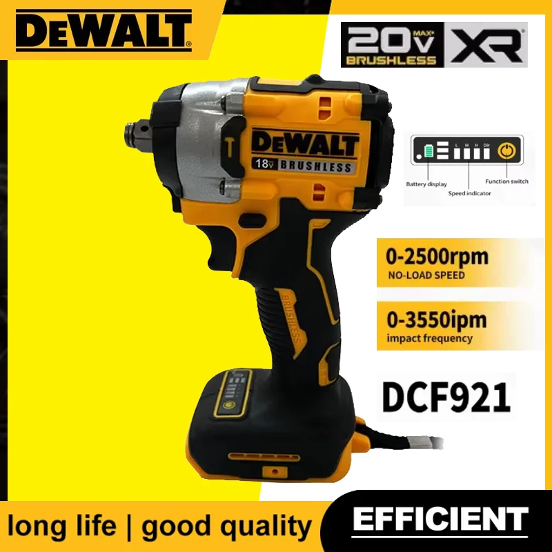 

DEWALT DCF921 ATOMIC 20V MAX Cordless Wrench 1/2 in Cordless Impact Wrench Variable Speed Charging Wrench DCF921N with battery