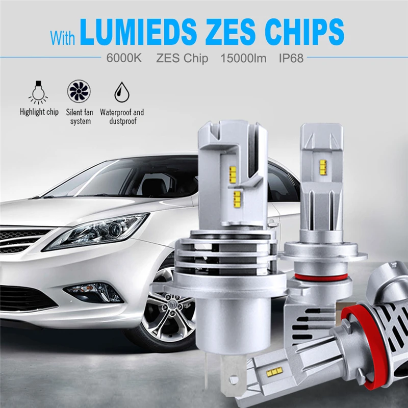 H4 LED Car Headlight H7 9005 9006 H11 6500K Bulb 12V 24V Auto moto Head Fog Lamp Bike Plug&Play Nondestructive