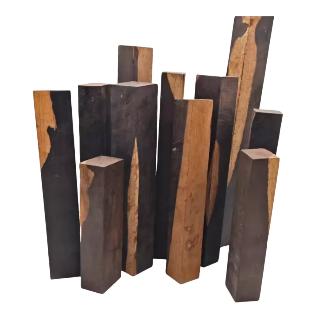 

Length:300mm Natural African Wood Black and White Two - tone Wood Carving DIY Handicraft Making Materials Hardwood logs