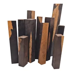 Length:300mm Natural African Wood Black and White Two - tone Wood Carving DIY Handicraft Making Materials Hardwood logs