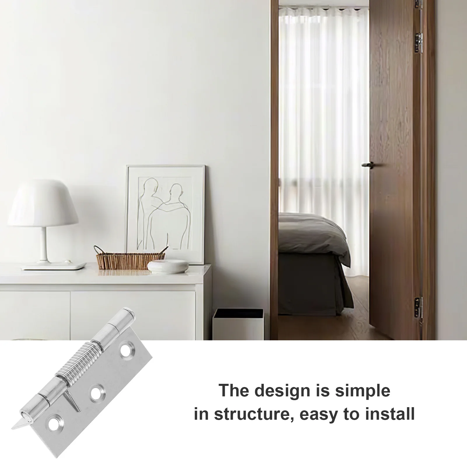 

4Pcs Door Spring Hinges Reliable Practical Simple Structure Closet Cabinet Furniture Hardware Door Spring Hinge