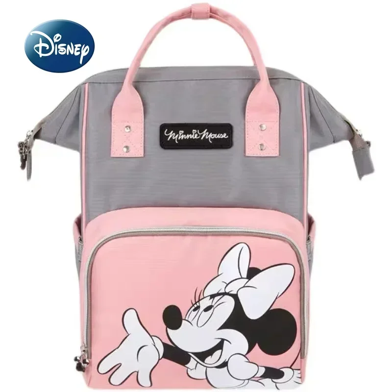 

Disney Minnie's New Diaper Bag Backpack Cartoon Fashion Baby Bag Luxury Brand Baby Diaper Bag Large Capacity High Quality