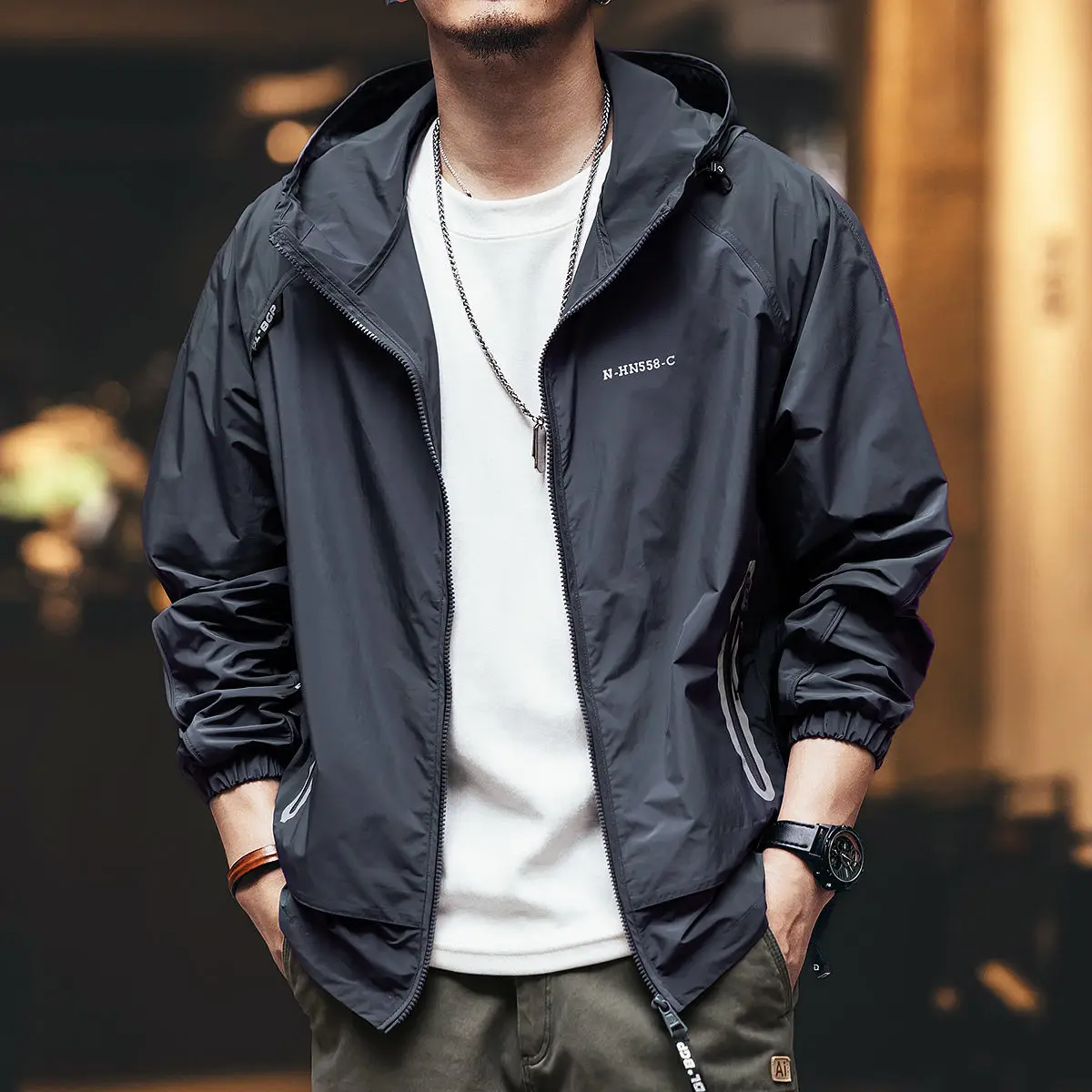 

Летняя мужская тонкая свободная толстовка с капюшоном Outdoor Fiing Jaet с защитой от ультрафиолета, солнцезащитная одежда, дышащая легкая молодежная одежда