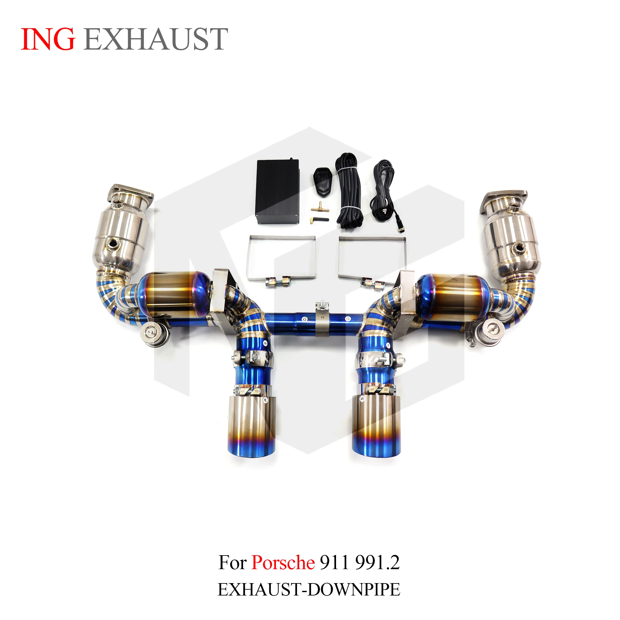 

ING Titanium Alloy Full Exhaust for Porsche 911 991.2 up GT3 4.0L Race Valve Muffler Performance Vacuum Remote Engine System