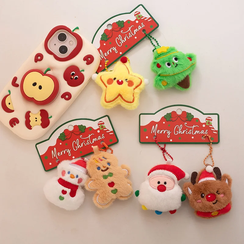 

Christmas Couple Pendant Super Soft Key Bag Pendant Keychain Gingerbread Snowman Christmas Tree Christmas Presents for Girls