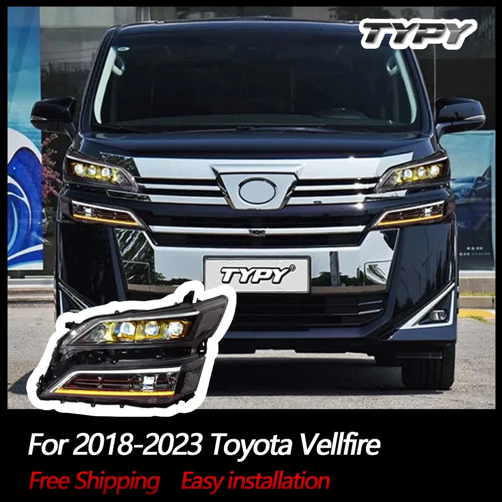 TYPY Car Headlights For Toyota Vellfire 2018-2023 LED Car Lamps Daytime Running Lights Dynamic Turn Signals Car Accessories