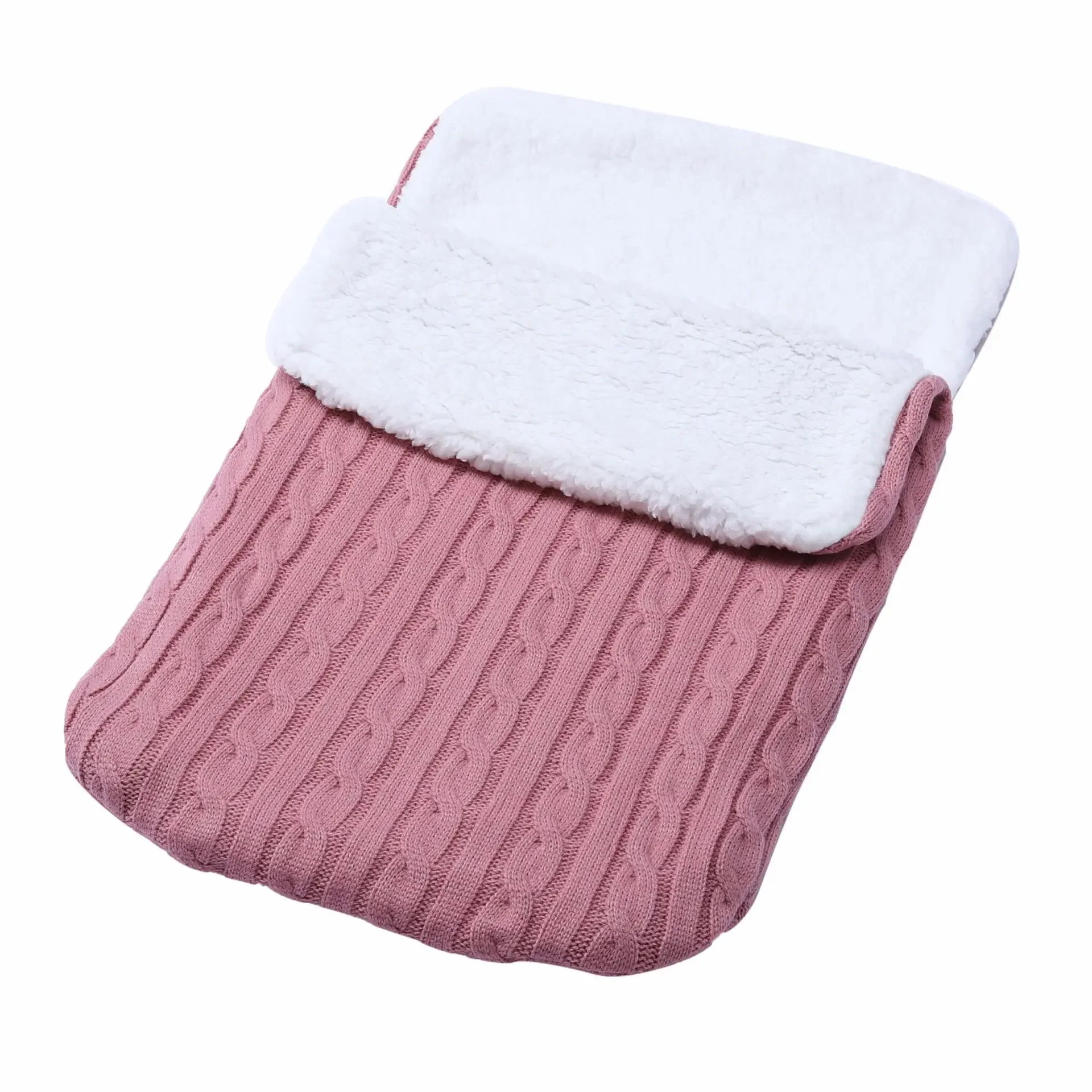 Newborn Baby Winter Stroller Wrap Blanket Footmuff Thick Warm Knit Crochet Swaddle Sleeping Bags Toddler Little Baby Sleep Sack