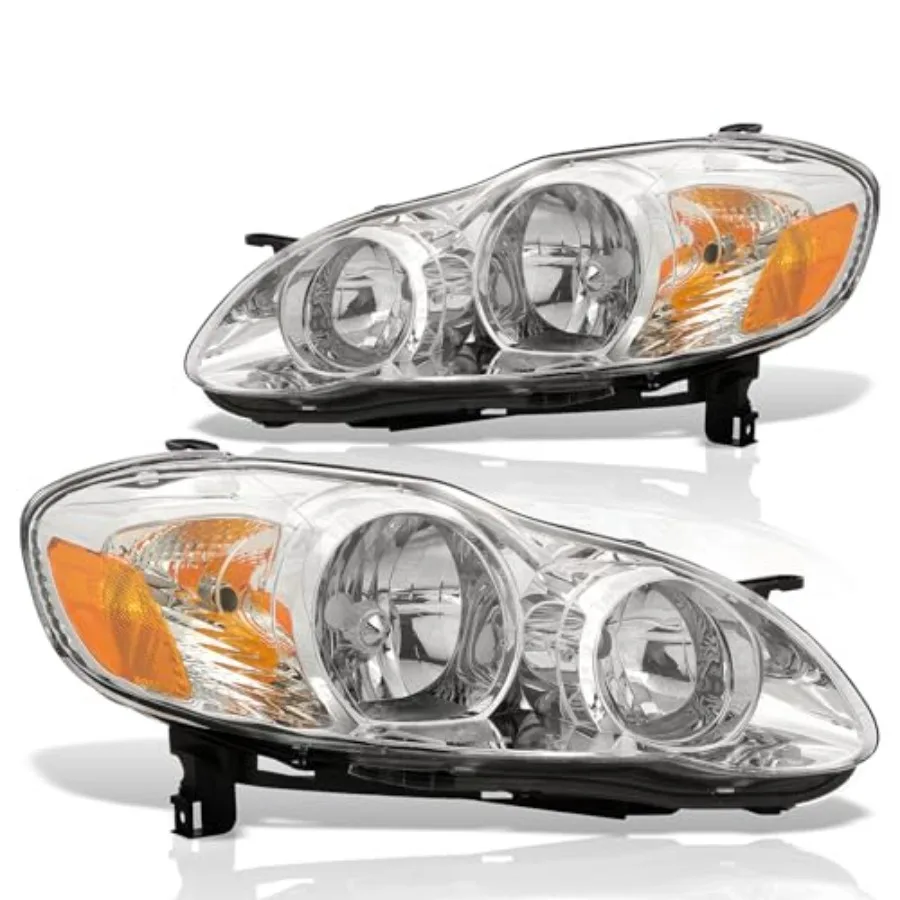 

Хромированный корпус, прозрачные линзы, янтарный отражатель, сигнальный бампер, фары, фары дальнего света, лампы в сборе, совместимая замена для