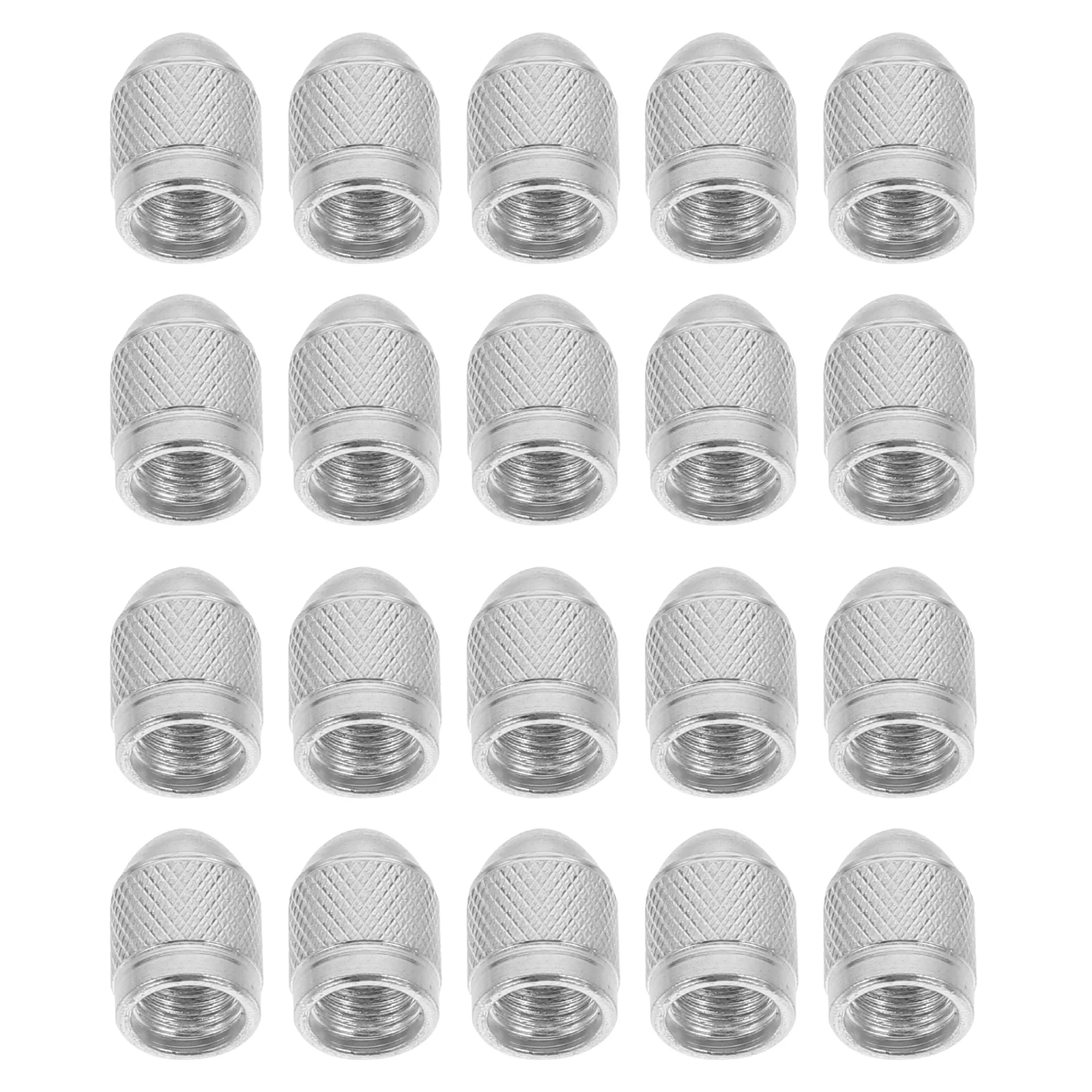 20 Pcs Hat Mouth Cap Automotive Wheels Valve Caps Chrome Aluminum Alloy Car Tire Valves