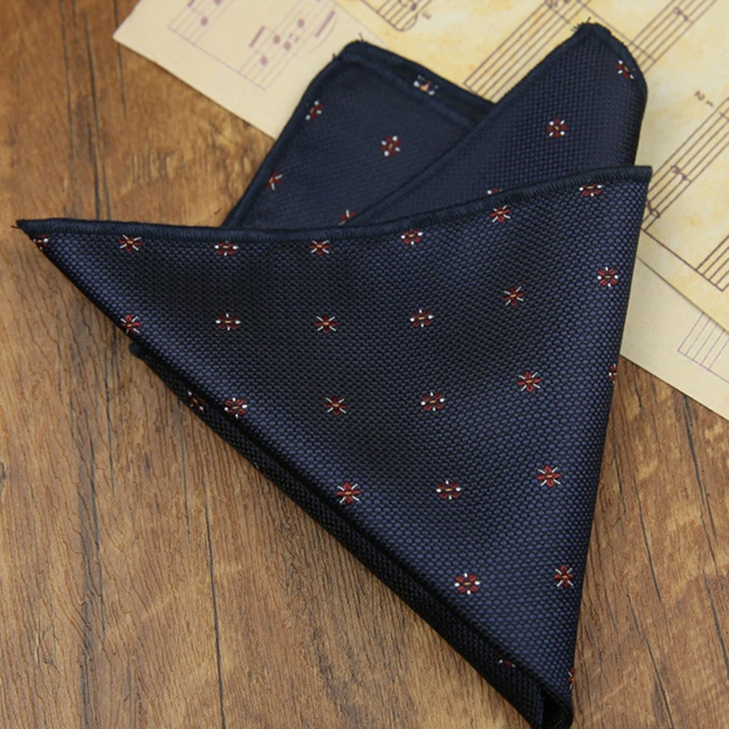 Classic Striped Pocket Square, Green Dots Design