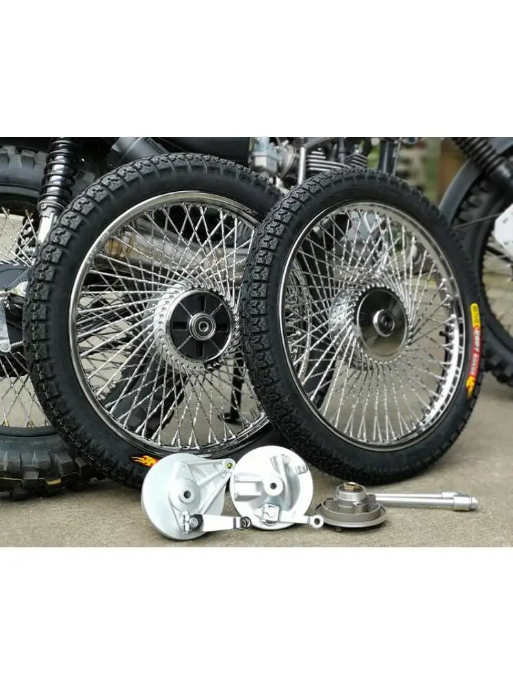 AliExpress NONE Motorcycle Wheel Rim 17 Inch 72 Spokes Front Rear with 250 275 17 Tire Fit for C70 C50 Cub 110 Jialing JH70 Retro Bike