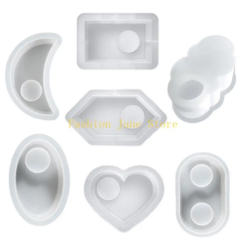 

N5KA Glass Crystal Holder Resin Mold for DIY Tealight for Case Home Dec