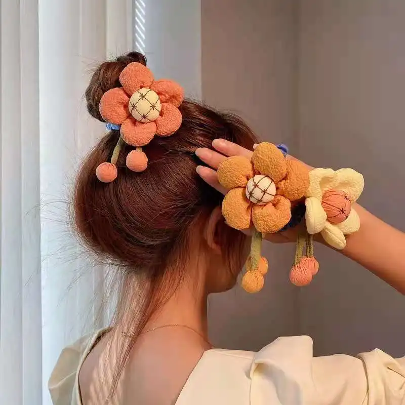 

Женская трехмерная повязка на голову с цветком солнца, кольцо для волос, повязка для волос с толстой кишкой, резинка для волос, веревка для волос