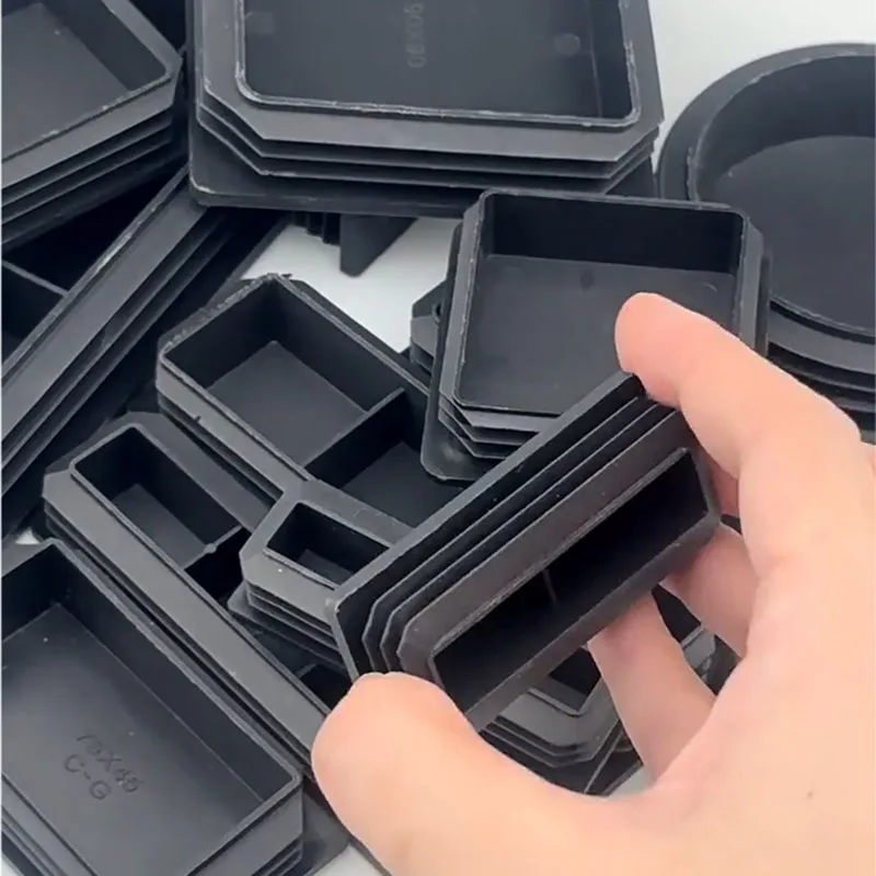 2/10/20Pcs Black Rectangular Plugs Pipe Tube Cap Square Plastic Tubing End Cap Insert Blanking Stopper 13x13mm-120x120mm