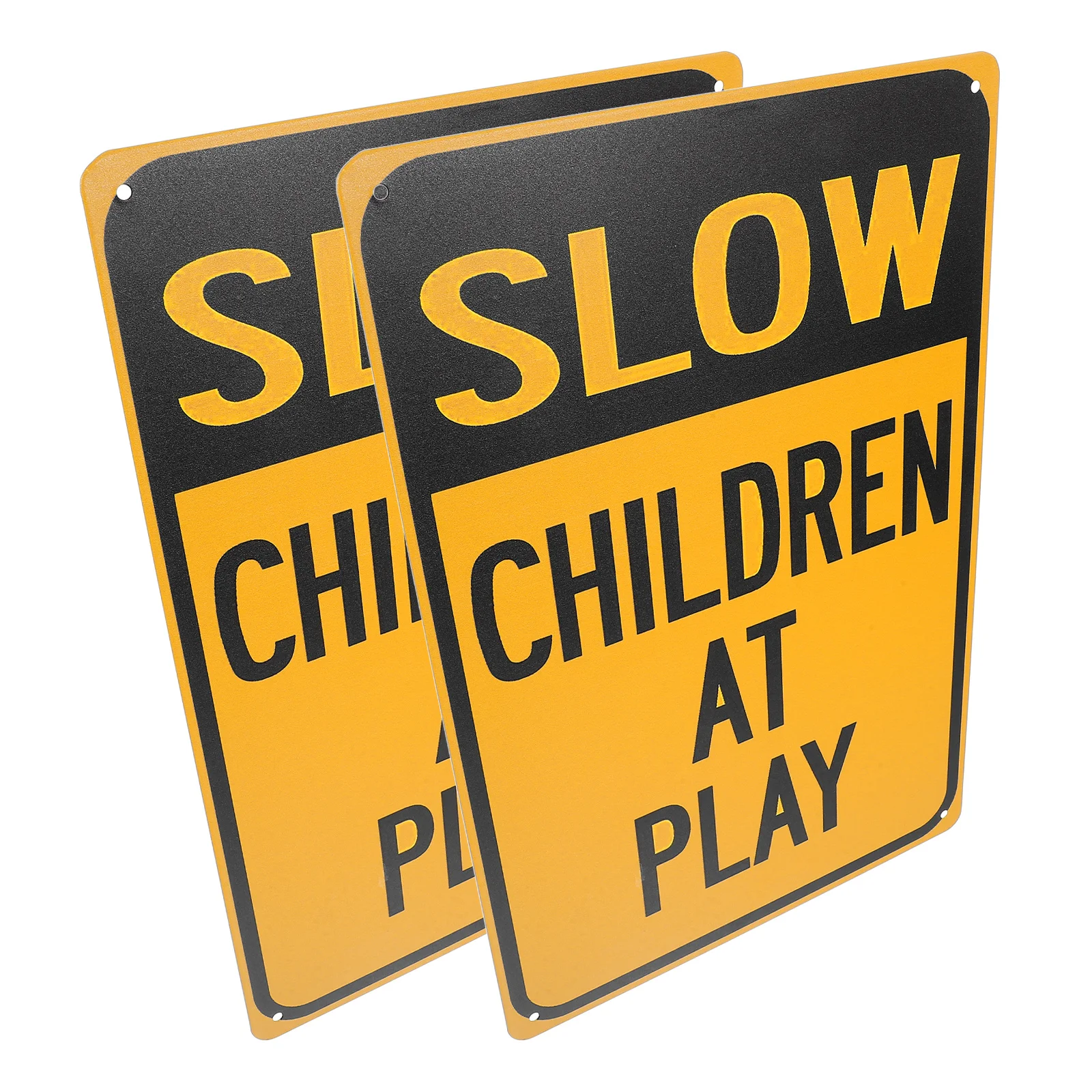 

2pcs Children At Play Safety High Visibility Slow Down Security Easy Installation Traffic Safety Signs For Streets