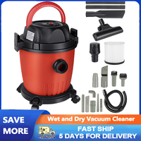 Industrial Vacuum Cleaner Wet and Dry 3 in 1 Vacuums 1200W Powerful Suction Bagless 26KHP 15 L Capacity, 4 Caster Wheels