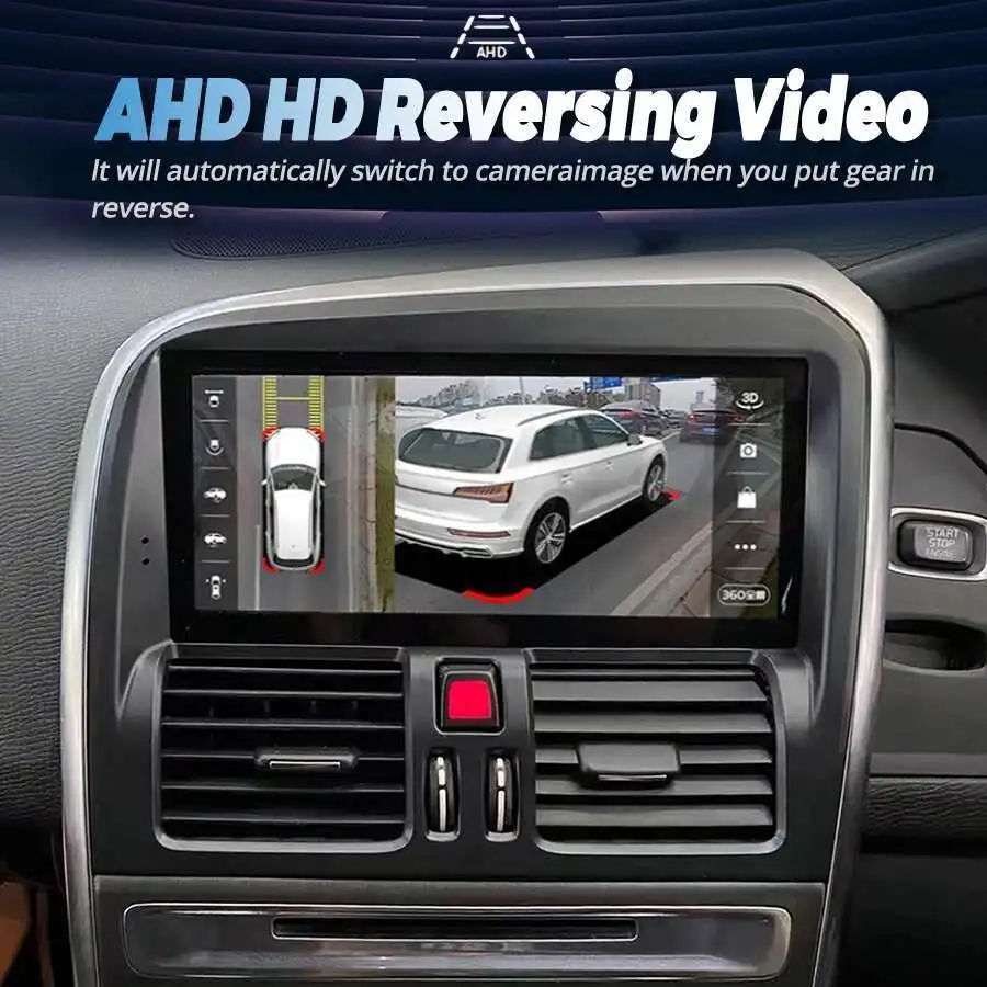 8.8 "Ccarplay 4G-LTE راديو السيارة الوسائط المتعددة مشغل فيديو لتحديد المواقع والملاحة لفولفو XC60 2008-2017 2din أندرويد 14 وحدة رأس الشاشة