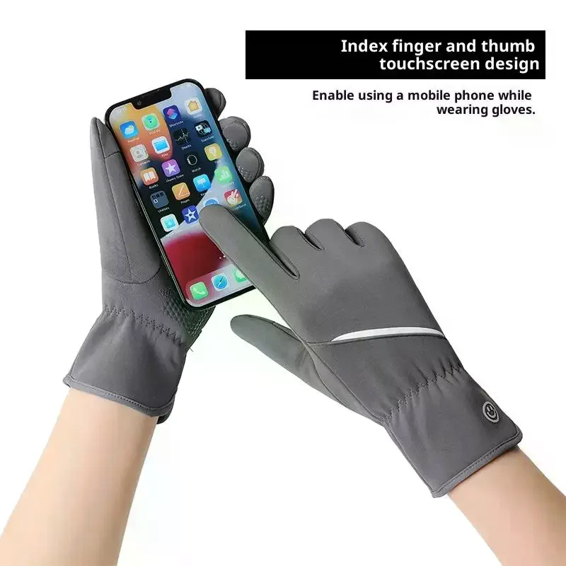 قفازات الخريف والشتاء النساء الدافئة يندبروف قفازات مقاومة للبرد المضادة للانزلاق طوي في الهواء الطلق ركوب الدراجات قفازات رياضية #5