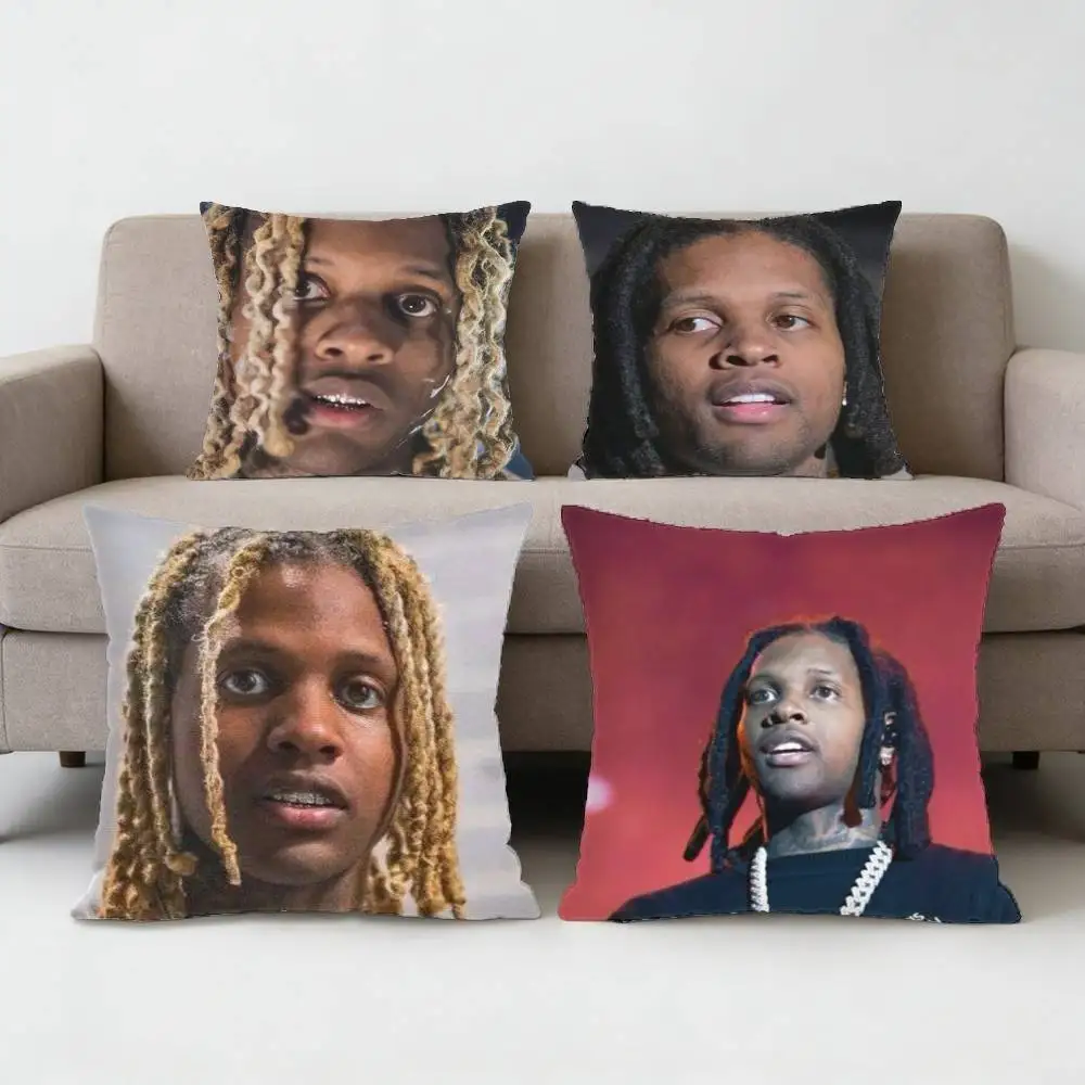 

Rapper L-Lil D-Durk Pillow Case Anti-dustmite Pillowcase Invisible zipper silky short plush Sofa cushion cover