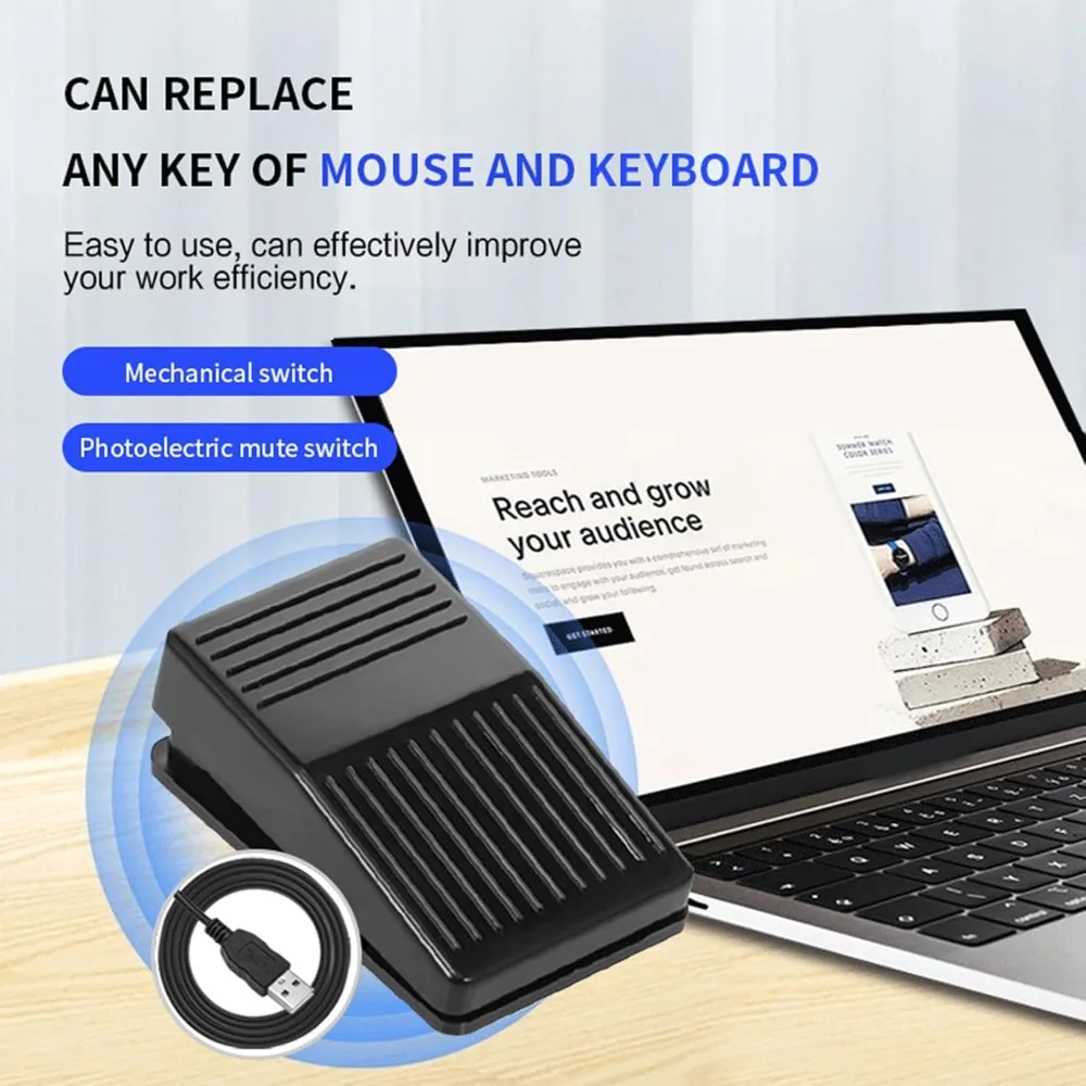 Multifunctional USB Foot Pedal Single One Key Programmable Programmable Foot Switch Gaming Foot Controller Action Control view 3