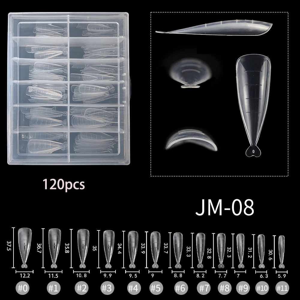 Neue 150 Stück Dual-Formen-Nagelform mit Kanten im Inneren, Acryl-Kunstnägel, Tipps, schnelles Aufbau, Gel-Formverlängerung, obere obere Formen