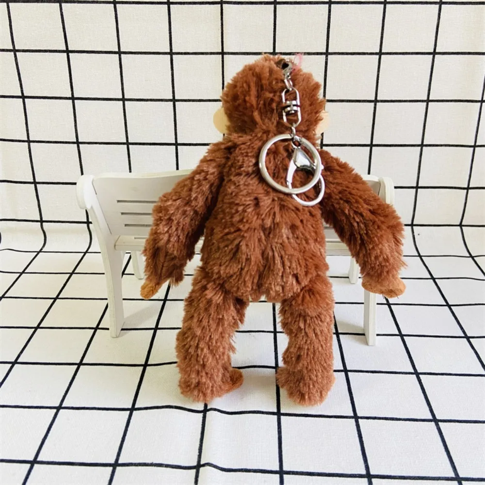 Lovely 20cm Gorilla Pendant Orangutans Stuffed Plush Doll Pendant Animal Monkey Key Ring Girl