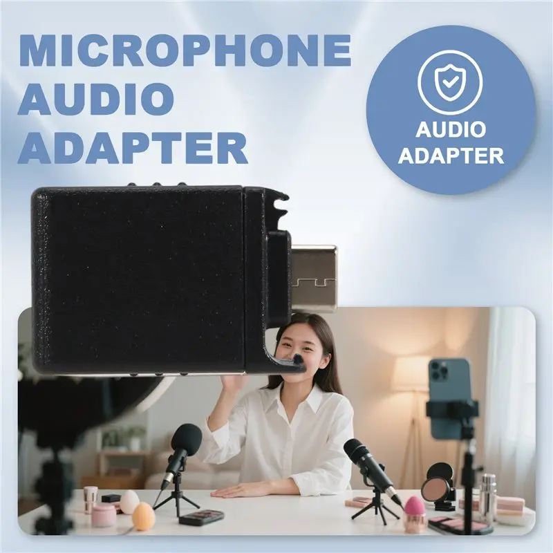 3.5Mm Audio Adapter Withtype-C Charging Port Fordji OSMO Action 4/5 Pro Camera Supports External Microphone Input