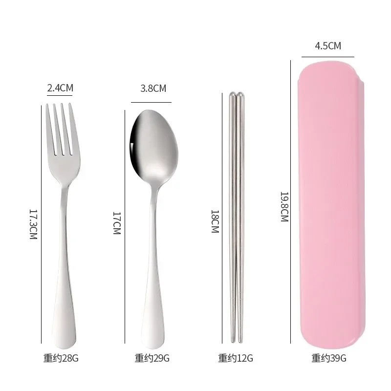 Travel Utensils with Case,Stainless Steel Camping Utensils,Reusable Portable Silverware Cutlery Spoon Fork Set for Lunch Box