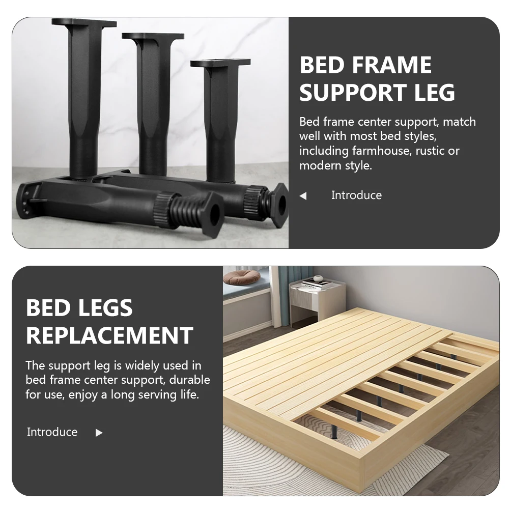

4 Pcs Adjustable Bed Frame Legs Replacement Furniture Support 210MM to 375MM Durable Sturdy Center Leg for Modern Style