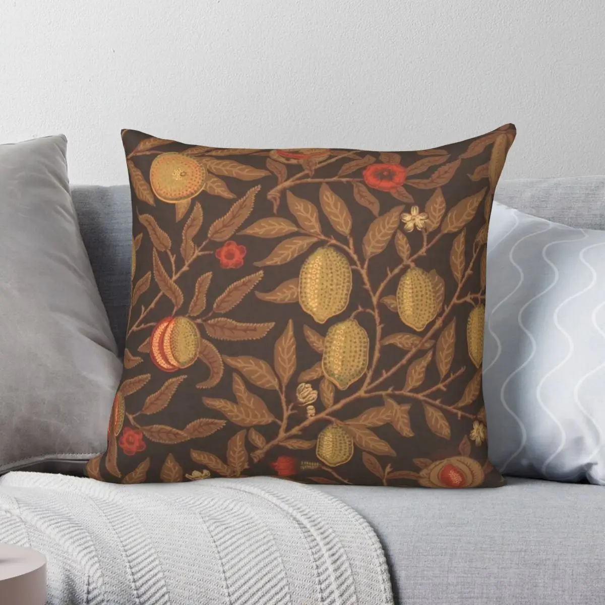 William Morris Honeysuckle Fruits Pillowcase Polyester Linen Velvet Pattern Zip Decor Throw Pillow Case Home Cushion Cover