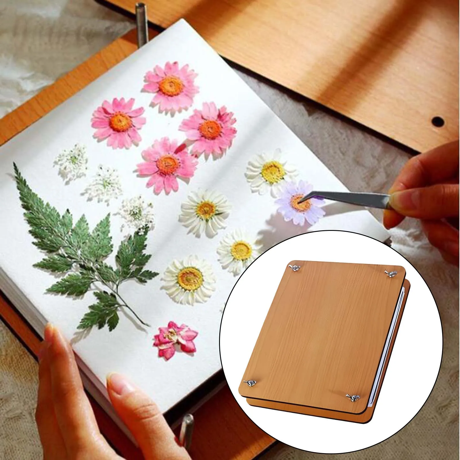 Press Flower Set 9.45x7.09 Inches for Kids Adults Leaf Pressing Book for Scrapbooks DIY Craft Artworks Photo Invitation Cards