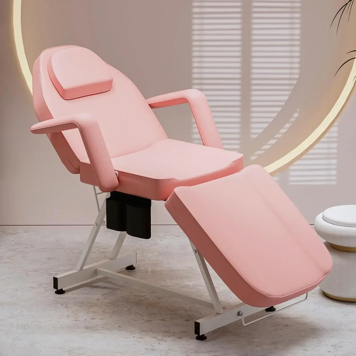 

Professional Tattoo Bed Chair Adjustable Folding With Storage Pocket Towel Hook For Esthetician, Spa/Facial Care Massage MQAM