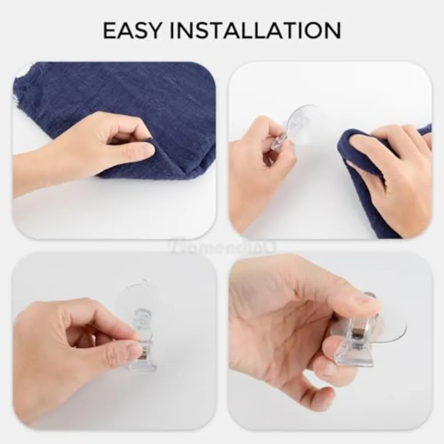 12 عبوة من حامل المشبك الدائري المشبك الشفاف لعرض بطاقات العمل للمكتب المنزلي #5