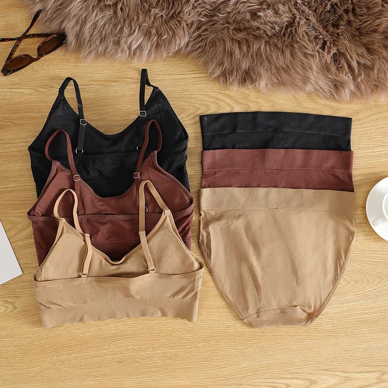 Nová bezešvá podprsenka a kalhotky, spodní prádlo Conjuntos Interior Para Mujeres, bezešvé podprsenky a kalhotek pro ženy - náhled 2