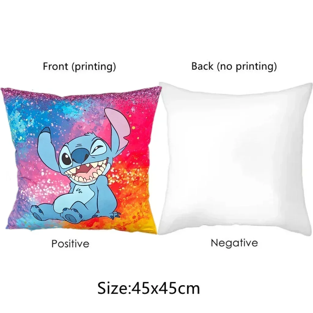 Disney Cartoon Stitch Pillowcase Cushion Cover Lilo&Stitch Throw Pillow Case For Sofa Car Home Bedroom Decoration Children Gift