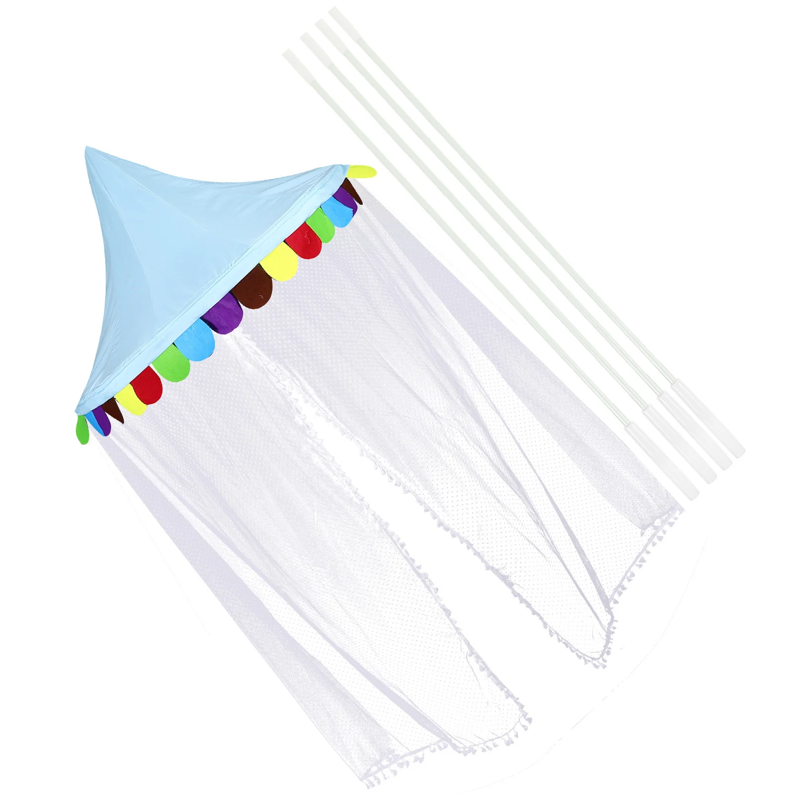 مظلة سرير للأطفال الصغار، شبكة ناموسية نصف دائرية، ستارة شاش للأطفال خفيفة الوزن قابلة للتنفس