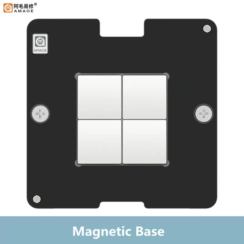 AMAOE 0.12mm BGA Reballing Stencil Template for AirPods3 Small Power Supply Repair Strong Magnetic Planting Tin Platform