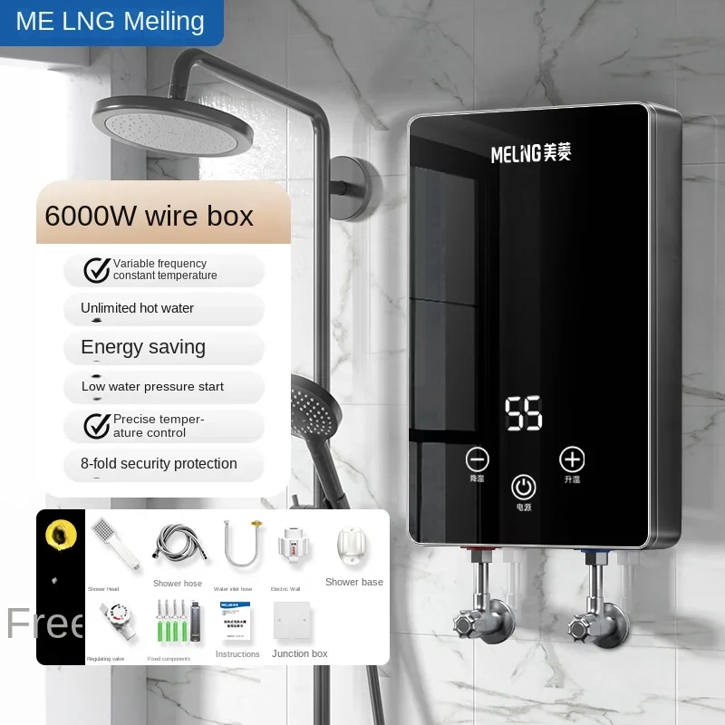 220 V elektrischer Warmwasserbereiter ohne Durchlauferhitzer für Badezimmer, Küche, Dusche, Temperaturregelung A