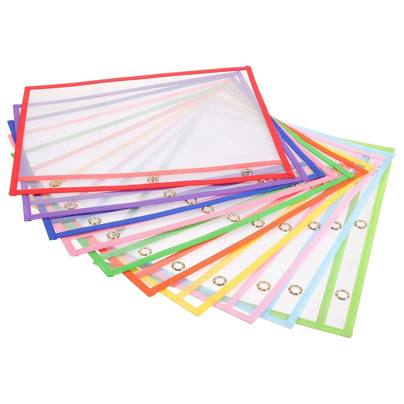 10 Pcs Clear Dry Erase Files Office Pockets Worksheets Sleeves Bag Supplies Pouches Holder Bags