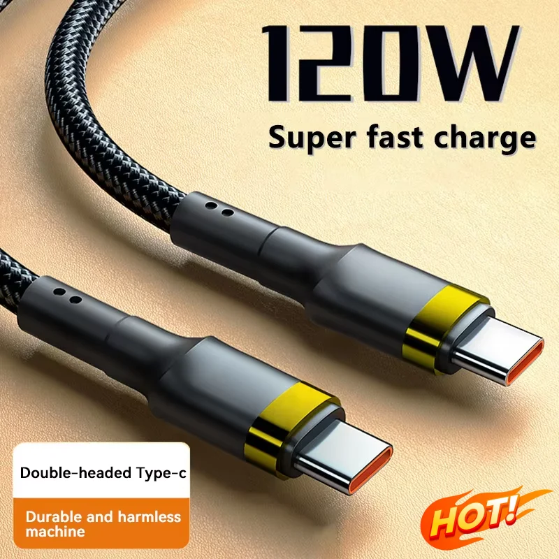 Cable de Carga Rápida de 120W, Cable USB C a USB Tipo C de Alta Calidad con Carga Rápida PD para iPhone, Xiaomi 17 Plus Pro Max, Samsung S24