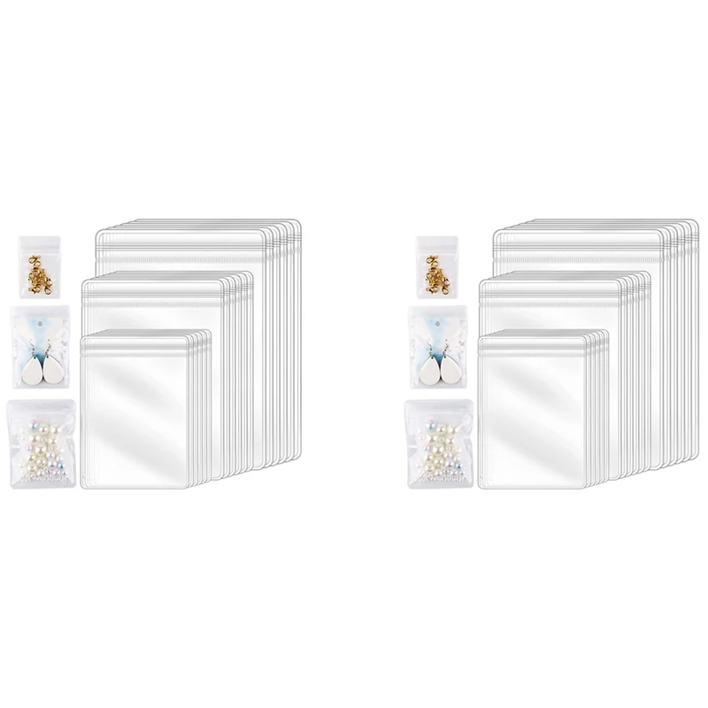 

ABP-300 шт., 3 размера, прозрачные сумки для сережек, водонепроницаемые сумки, утолщенный многоразовый чехол для хранения ювелирных изделий, колец, ожерелья, браслета