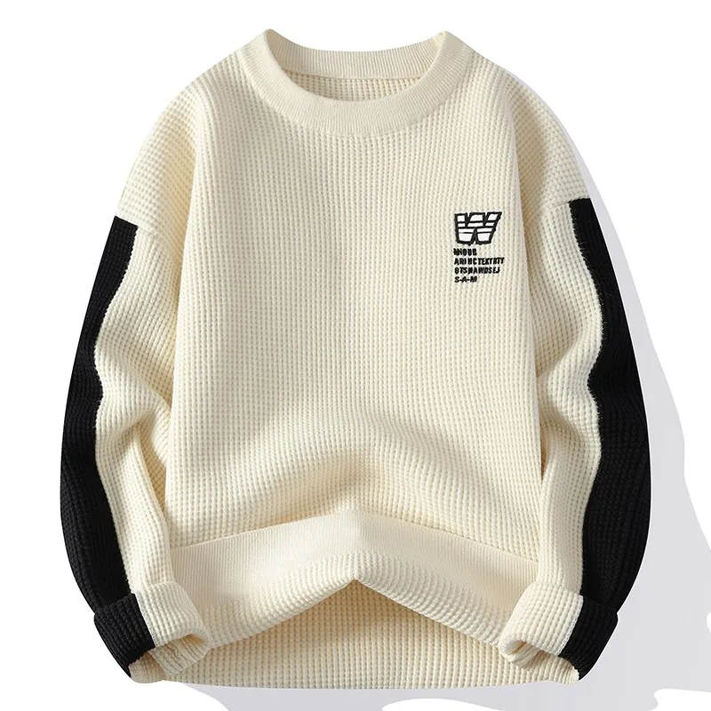 

Осень-зима, новый круглый свободный повседневный универсальный вязаный свитер, трикотаж, базовый слой, пряжа irt M Top