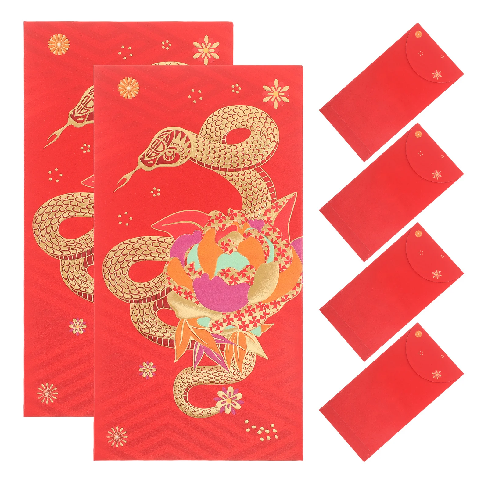

6Pcs Spring Festival Red Envelope Gold Foil Year of The Snake Money Packets Lucky Hong Bao Chinese New Year Wedding Cash Gift