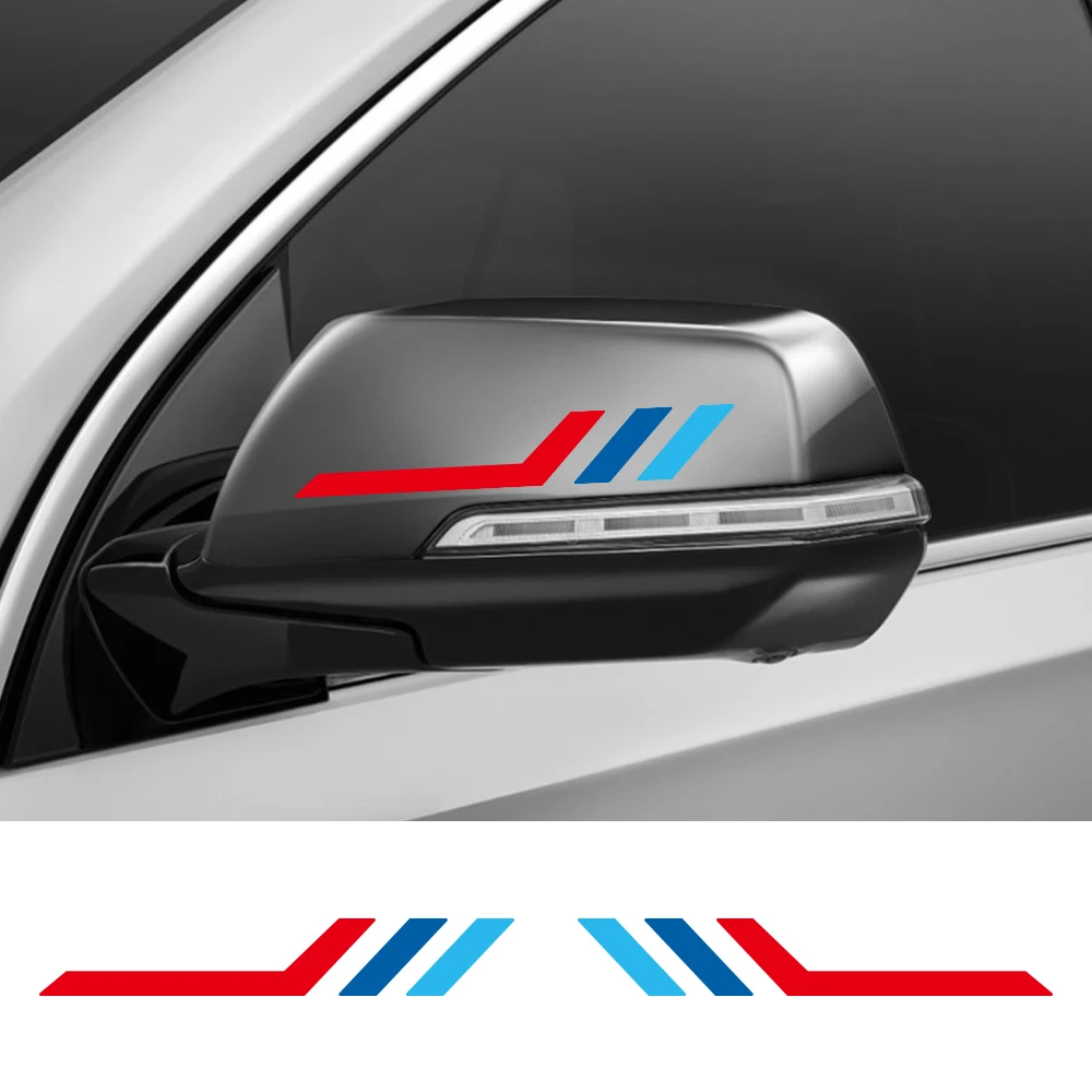 2Pcs Rearview Mirror Waterproof Vinyl Stickers Auto Styling Decals For BMW E28 E30 E36 E46 E90 F84 F87 X1 X3 X5 X6 X7