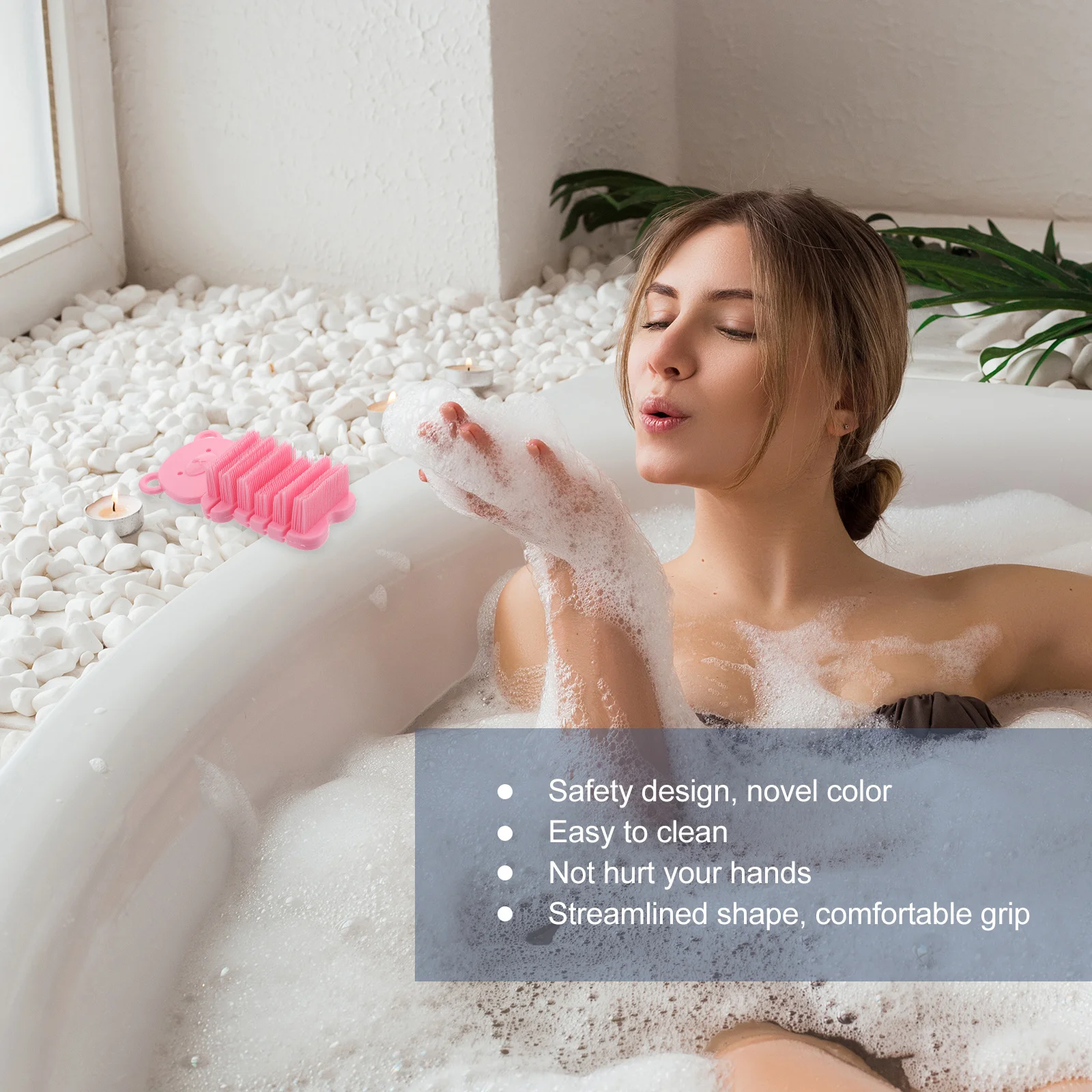 

2pcs Hand Nail Brush Non-Slip Durable Lightweight Portable For Camping Travel Manicure Pedicure Tool Finger Cleaning Scrub Baby